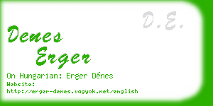 denes erger business card